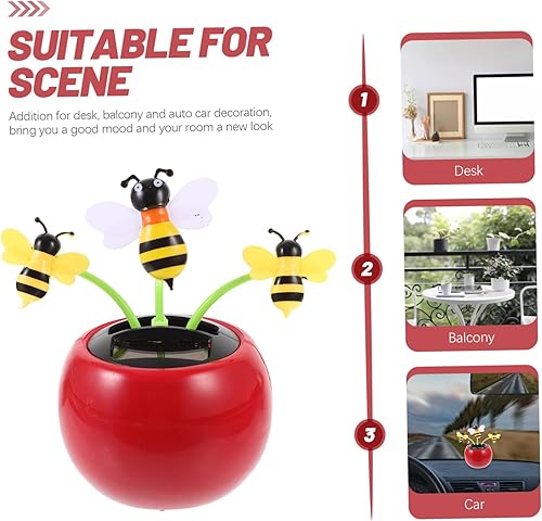 Miniatura 8 de SEWACC Decoración solar del tablero de instrumentos Decoración solar Adornos de coche Automático Abs Accesorios de oficina Auto Dashboard Decoración