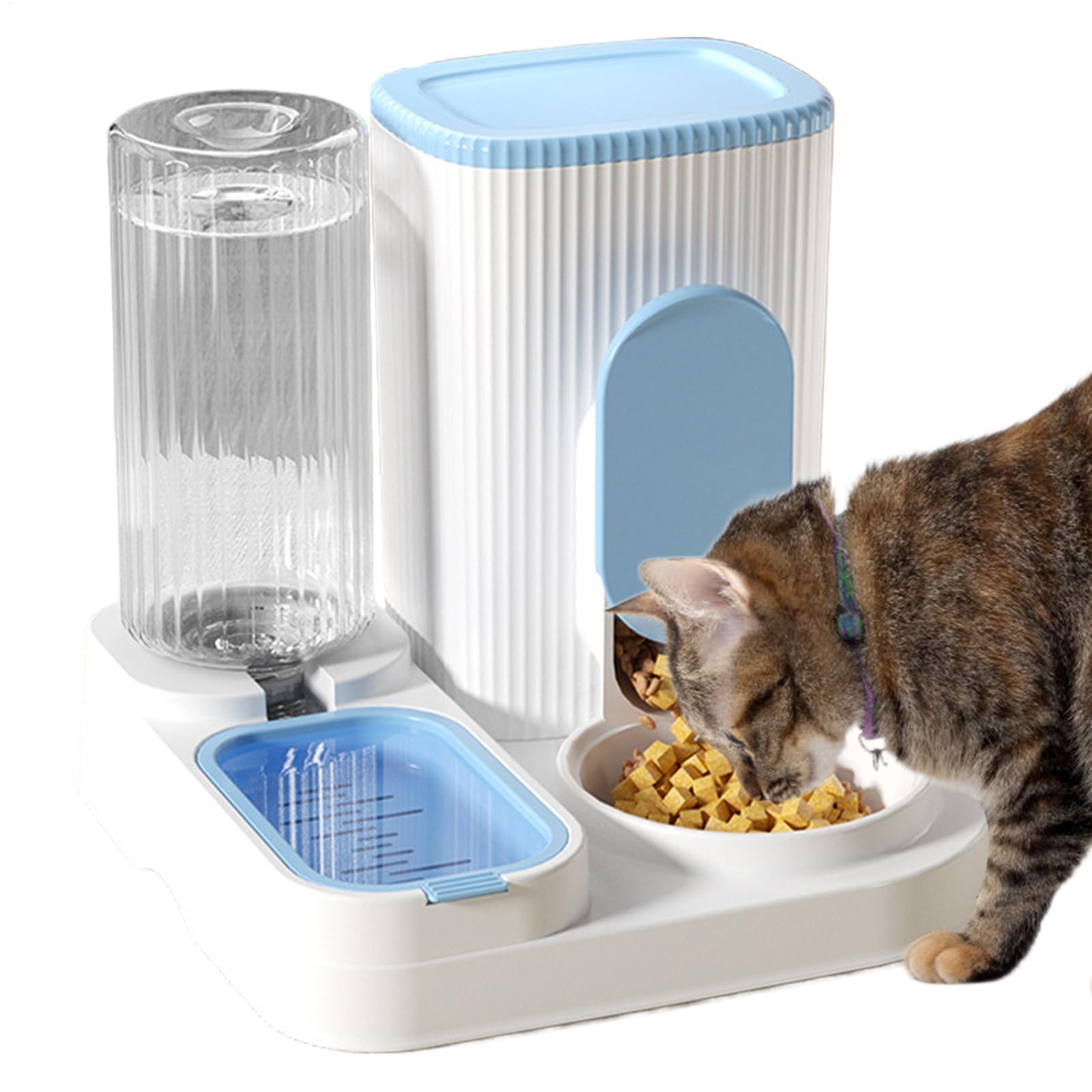 Distributore di cibo e acqua for gatti | Grande capacità 2 in 1 con