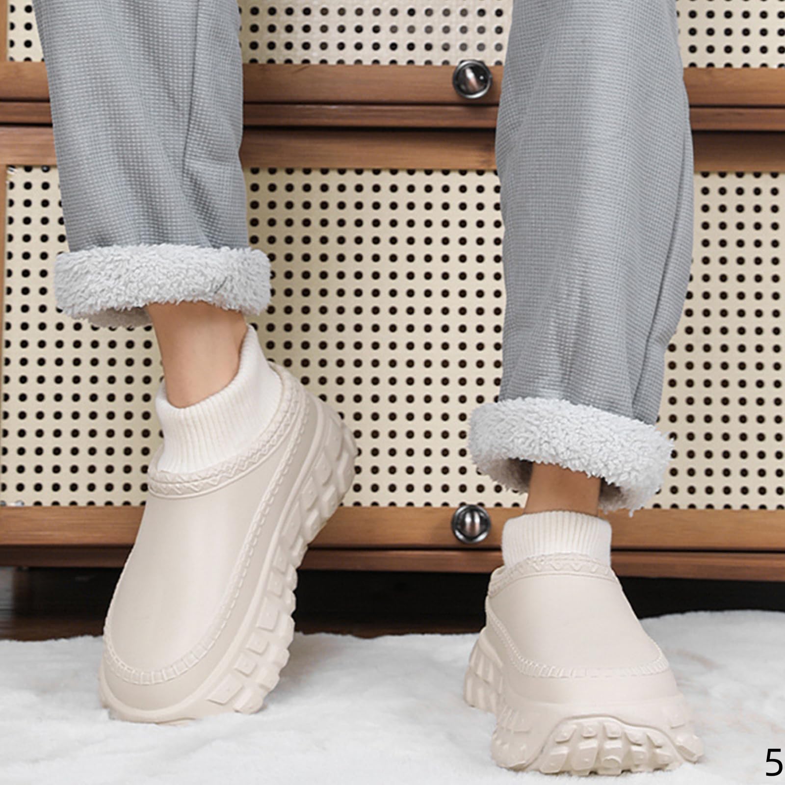 Pantofole Donna In Cotone Per Uomo E Invernali Spesse Calde Di Grandi Dimensioni Con Punta Chiusa Scarpe Merda