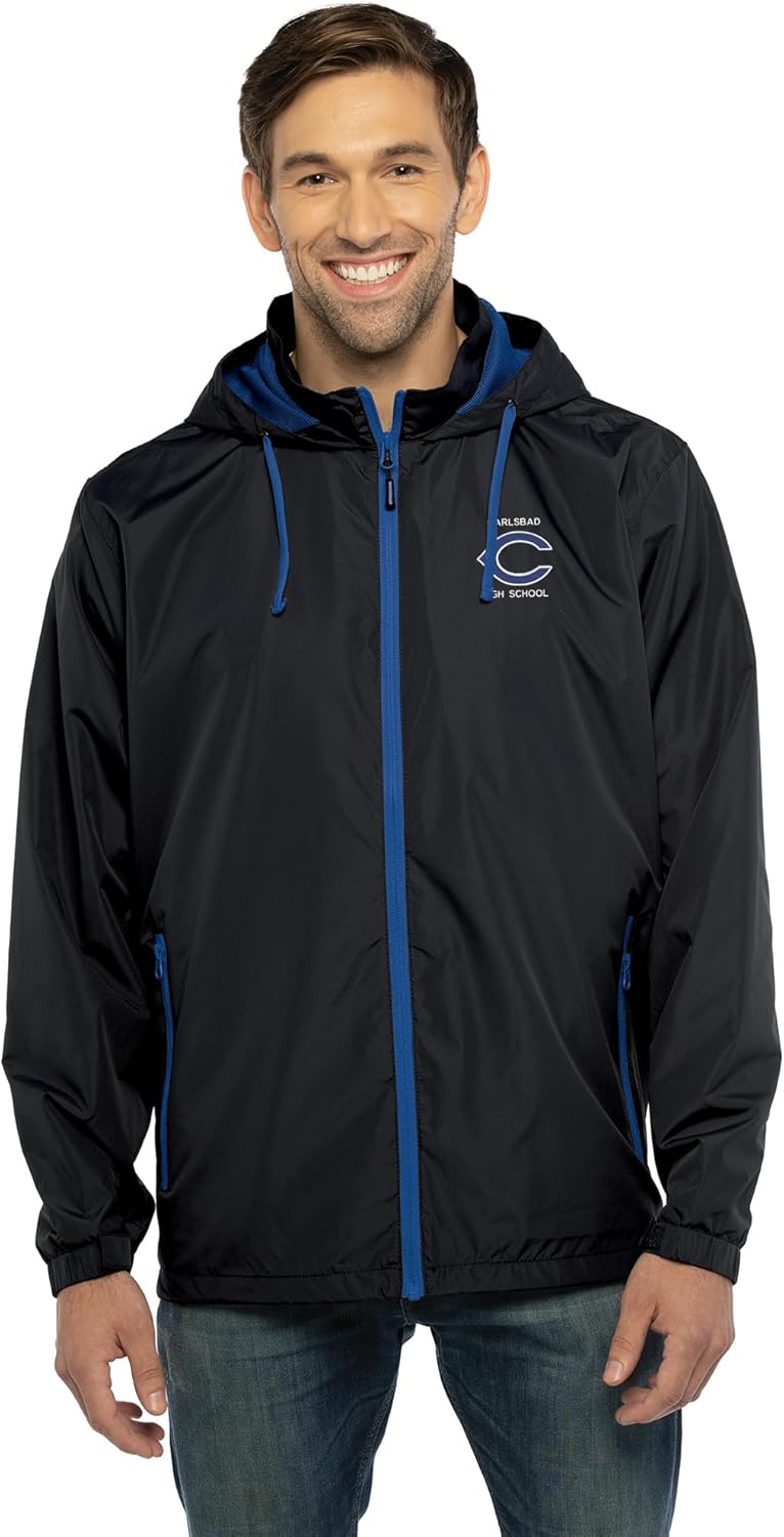 Vantage Apparel Carlsbad Senior High School Premium Lightweight Packable Hooded Wind Jacket