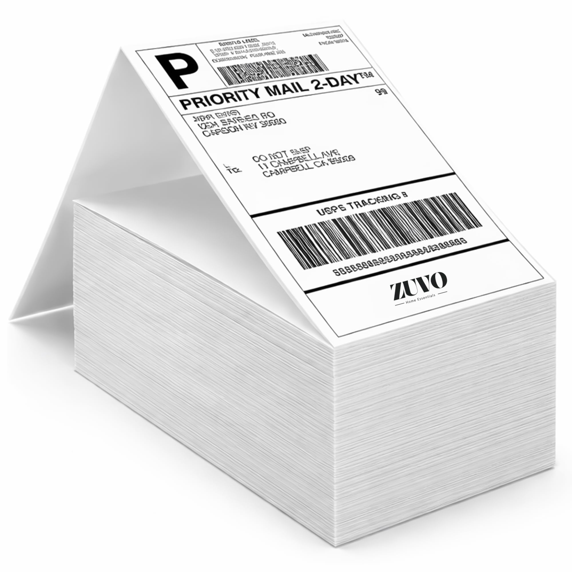 Zuvo 6X4 Thermal Shipping Labels Direct Thermal Printer Labels 500 Pack Self Adhesive Fanfold Paper from B&Q
