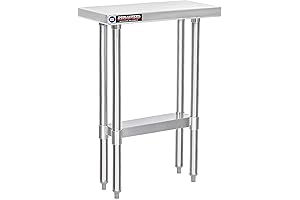 DuraSteel Metal Table - Adjustable Shelf, NSF Steel Work Table