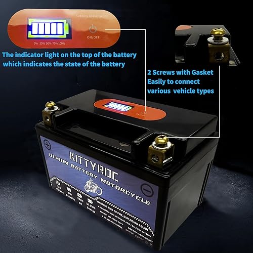 Miniatura 4 de LiFePO4 - Batería de litio para motocicleta de 12 V, 300 A, 4 Ah, batería de arranque de motor con BMS, repuesto para ATV, UTV, cortacésped de motos