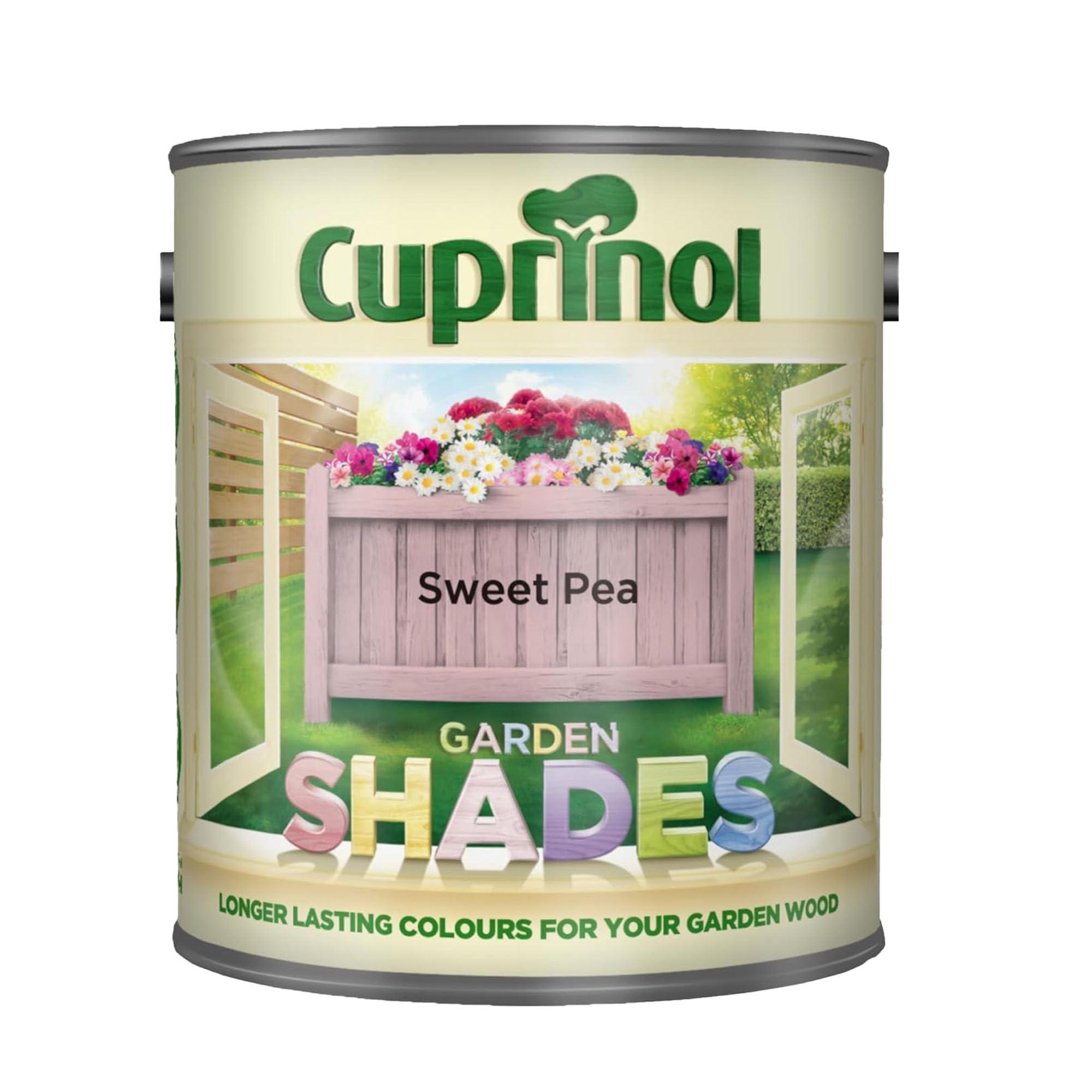 DUAYRA Garden Shades Paint | Quick Drying Water Based | For Garden Fence, Shades, Benches, Terracotta, Brick, Stone | Exterior Wood Furniture | Long Lasting (Sweet Pea, 2.5 Liters)