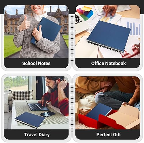 Miniatura 7 de EUSOAR Cuaderno de 5 materias con pestañas, 1 cuaderno B5 de 7.3 x 10.2 pulgadas en espiral a rayas, 100 GSM, 120 hojas240 páginas de papel rayado,