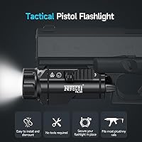 Vista 5 de Feyachi Linterna táctica – Linterna montada en riel de 1500 lúmenes, con 5 adaptadores intercambiables de riel Picatinny, se adapta a múltiples