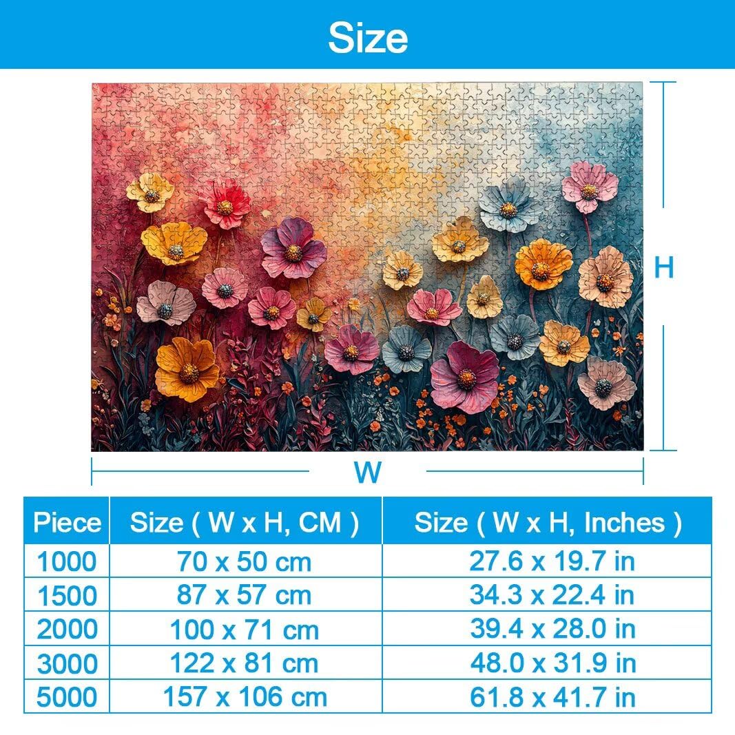 Puzzle Fiore, Puzzle 1000 Pezzi per Adulti, Regalo Donna/Uomo -2019
