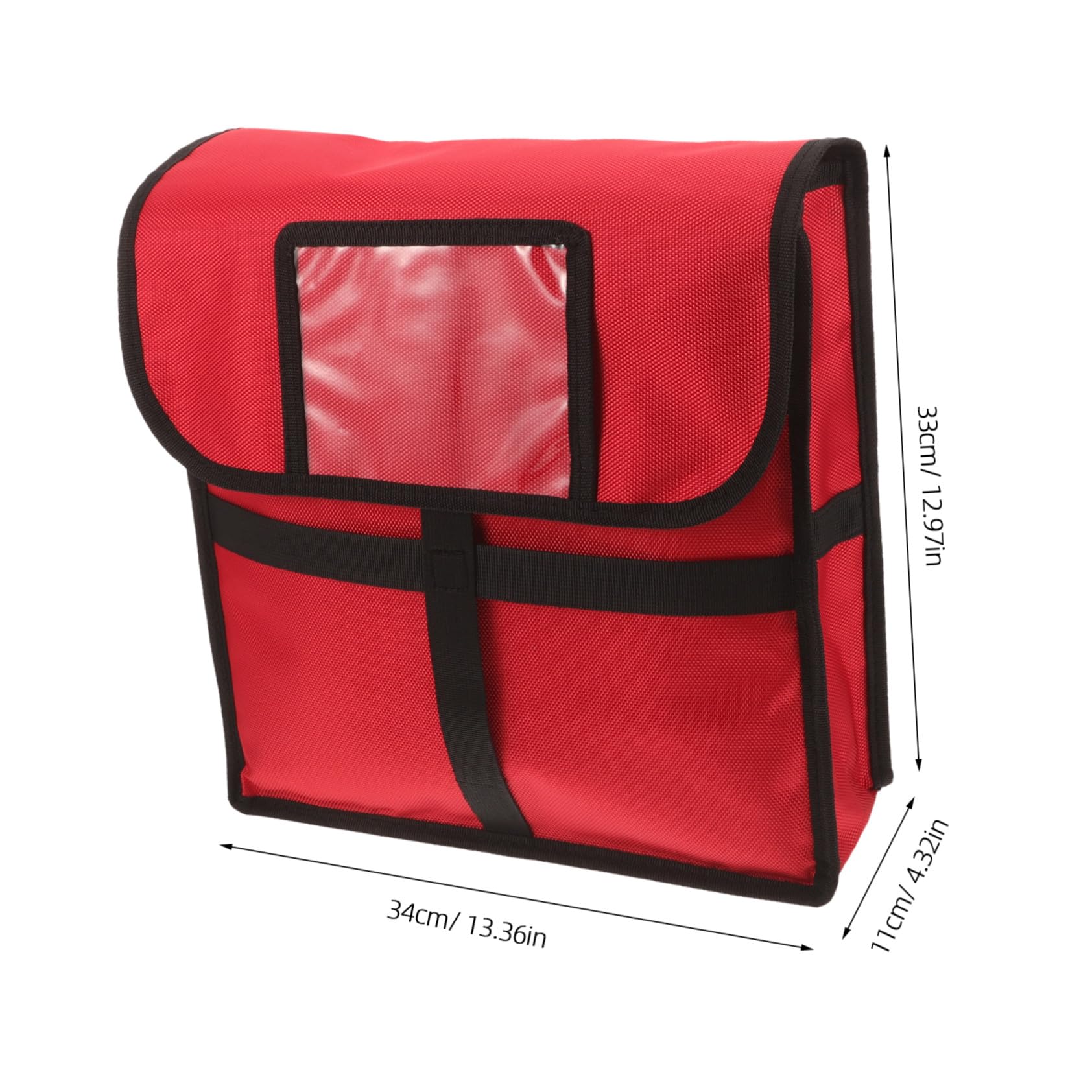 Sac à Pizza Grand Format Rouge Sac Chauffant pour Livraison Isolation Thermique Professionnelle avec Fermeture et Poignée Robuste Résistant à Humidité pour Restauration et Usage