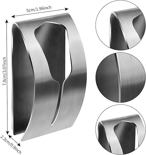 Miniatura 7 de Boao Soporte autoadhesivo para toallas de mano, 4 piezas, agarrador de acero inoxidable, soporte para toalla de cocina, soporte de pared, no