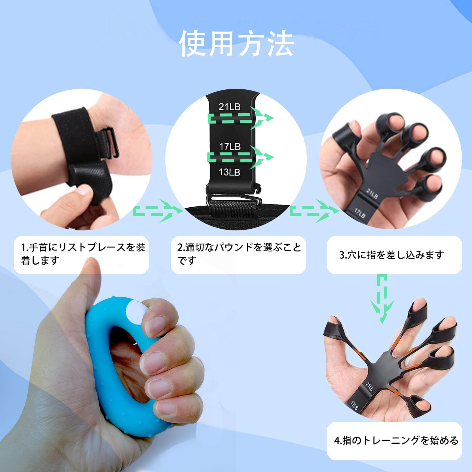 Amazon | フィンガートレーナー ハンドグリップ 握力 トレーニング 