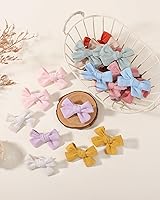 Vista 6 de jollybows Mini lazos forrados para el cabello para bebés, bebés, niños pequeños, niñas y adolescentes – 24 pinzas pequeñas de 2 pulgadas