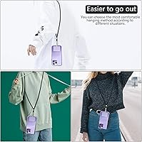 Vista 5 de Cordón para teléfono celular con 3 almohadillas, correa cruzada para el hombro, correa de hombro para teléfono móvil, cadena universal ajustable