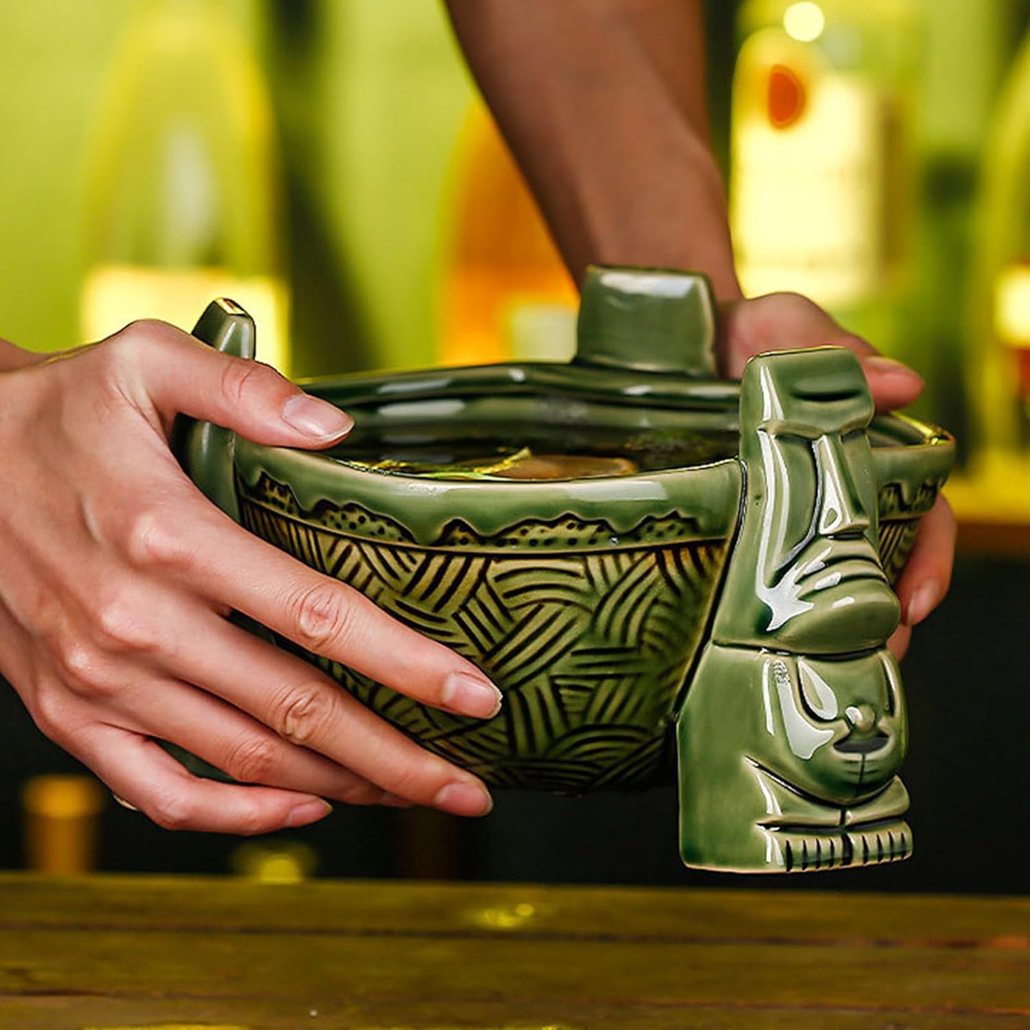 Large Capacity Ceramic Beverage Mug with Triangular Parties 3 Legged Drinking Cup Decorative Drinkware Three Legged Cup