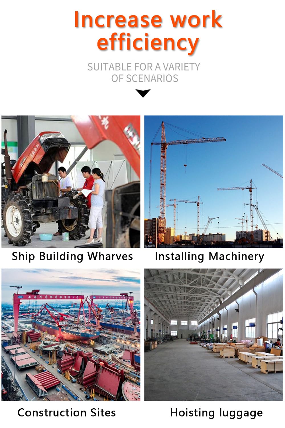 Paranco a catena a leva, 2000 libbre, 1,5 m, set da 2 unità, 1 T, 1,5 m, ganci commerciali portatili per edifici, garage, magazzini, macchinari automobilistici 【1T/1,5 m* 2 unità】