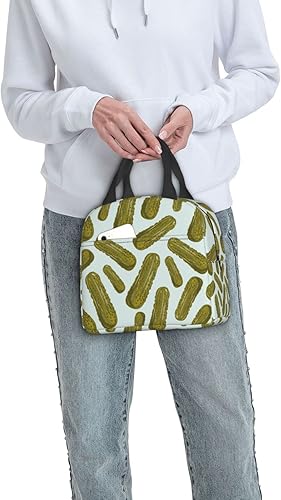 Miniatura 7 de VOOHDDY Bolsa de almuerzo con aislamiento para mujer, reutilizable, impermeable, portátil, enfriadora, térmica, para trabajo, oficina, picnic,