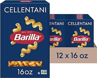 Barilla Cellentani Pasta, 16 oz. Box (Pack of 12) - Non-GMO, Made with Durum Wheat Semolina - Kosher Certified