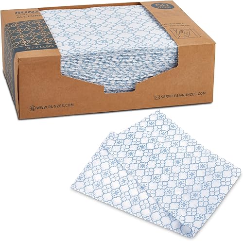 Runzes Paños de limpieza reutilizables de gran absorción de agua, toallas multiusos suaves y secas, 50 unidades