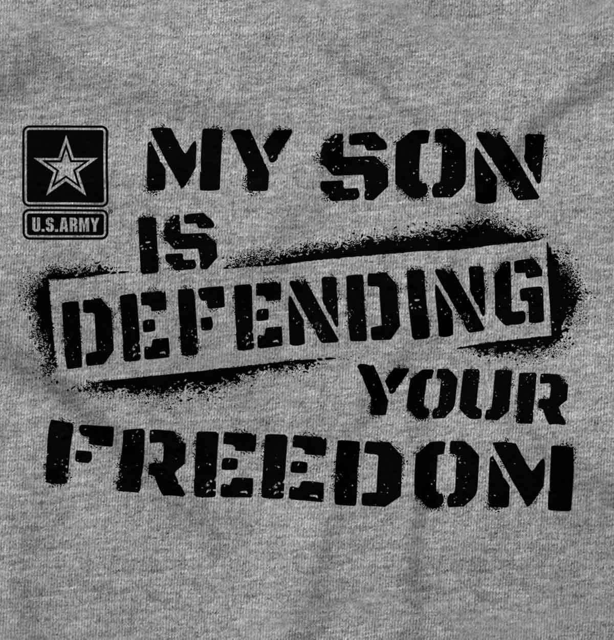 Brisco Brands US Army My Son Defending Freedom Zip Up Hoodie Mens Womens