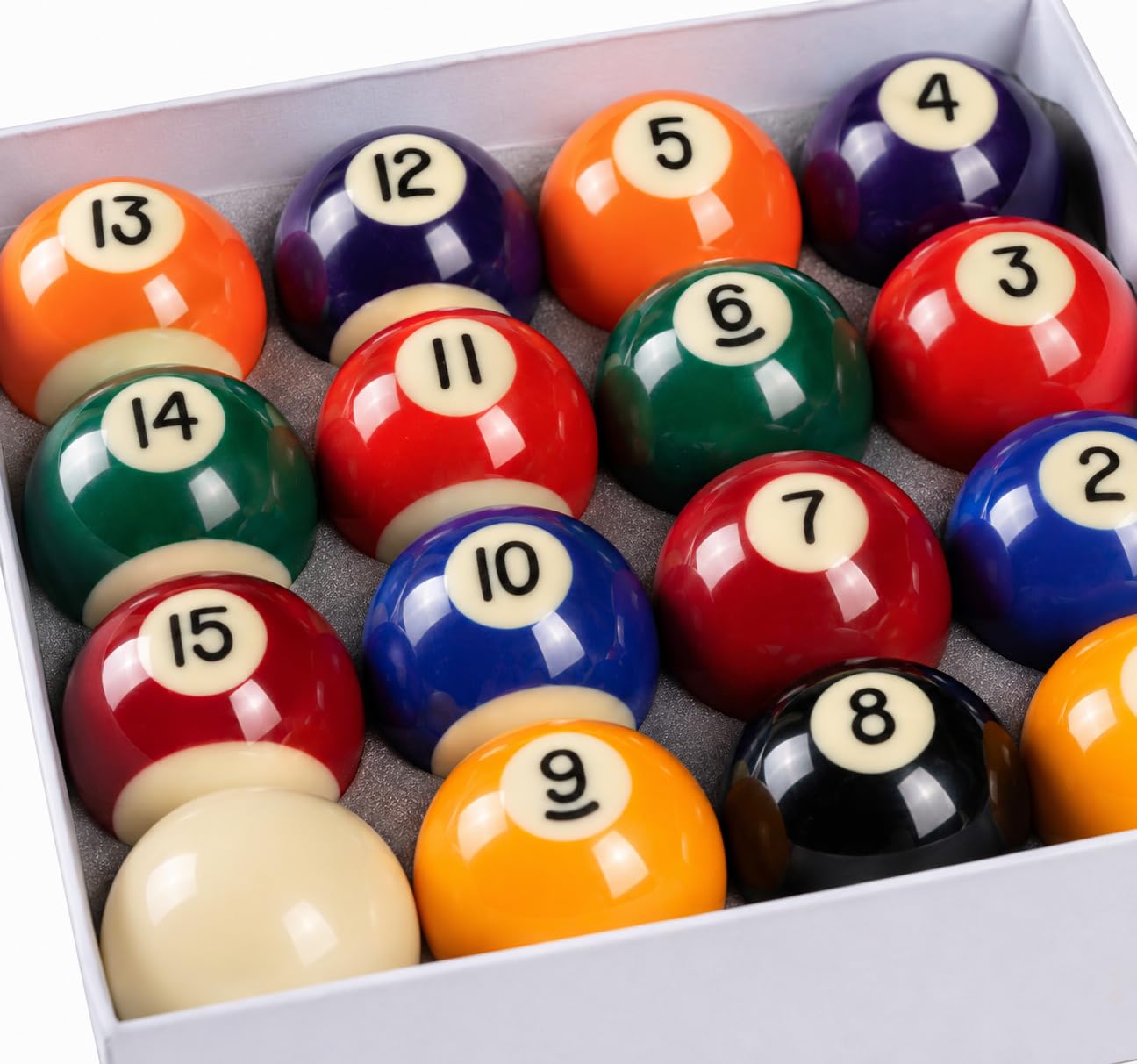 John West Pool Billardkugeln 57 mm Komplettes Set | Mit Spielkugel, Aufbewahrungsbox, Für Hobby, Freizeit & Gaststätte, Poolbillard