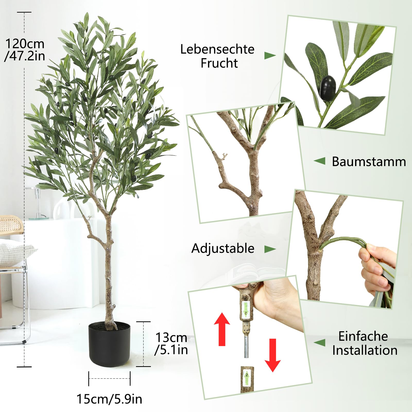 Kunst Olijfboom promo 120cm | Bloemen Zonder Water