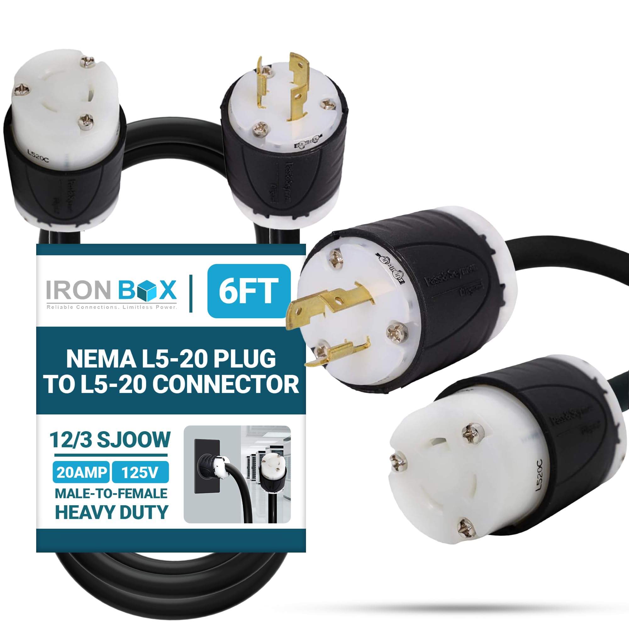 Amazon.com: IronBox Electric NEMA L5-20 Plug to L5-20 Connector