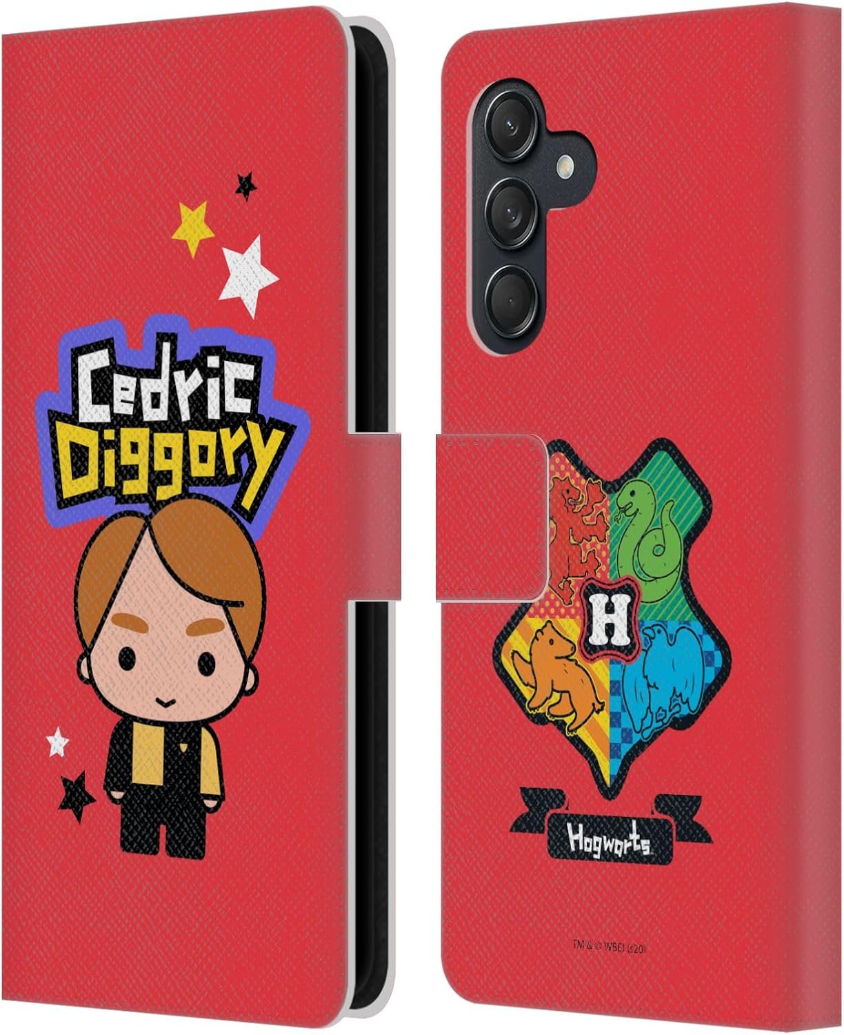 Head Case Designs Officially Licensed Harry Potter Cedric Diggory Deathly Hallows XXVIII Leather Wallet Case Compatible with Samsung Galaxy M55 5G