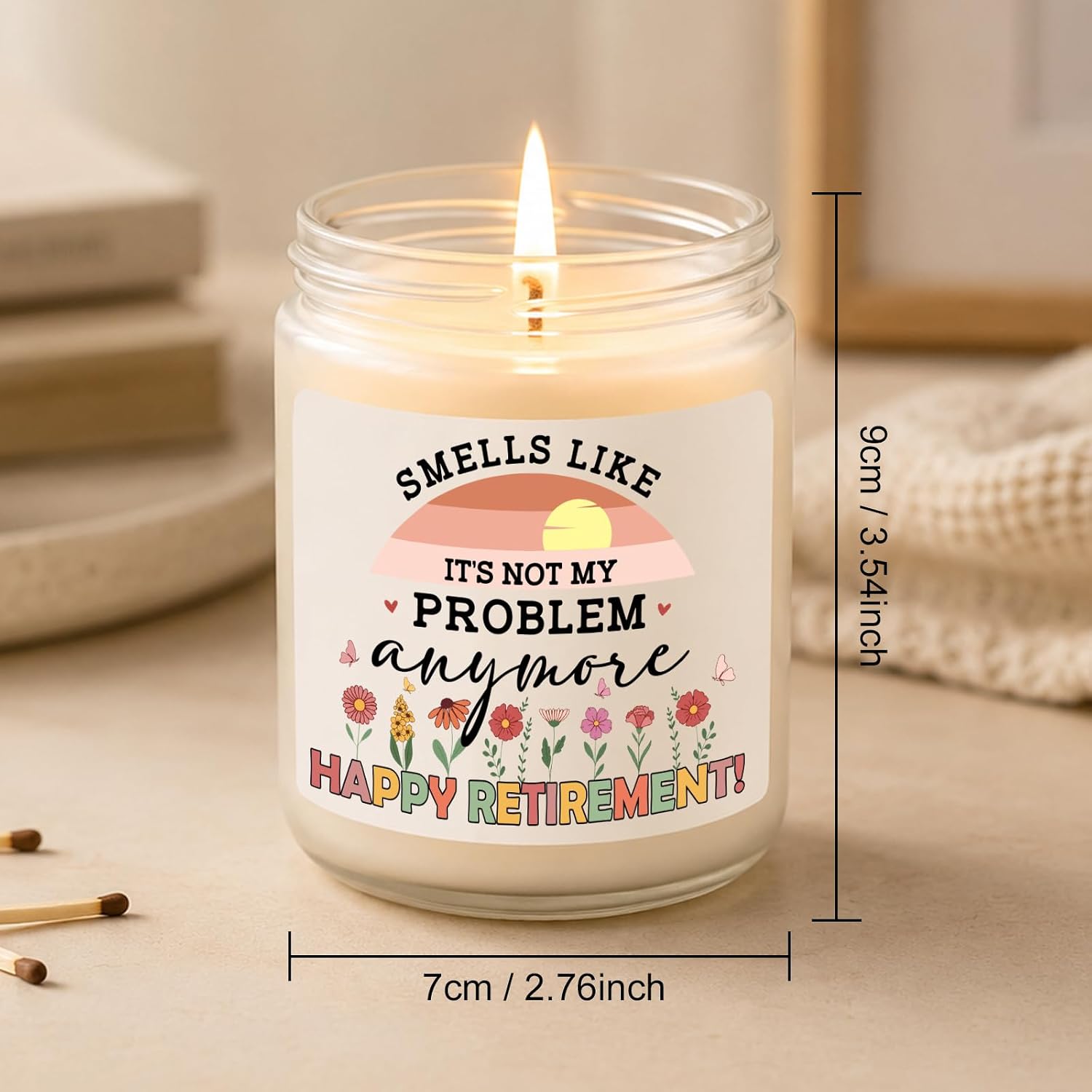 Retirement Gifts for Women Men 2026, 7oz Lavender Scented Soy Wax Candle