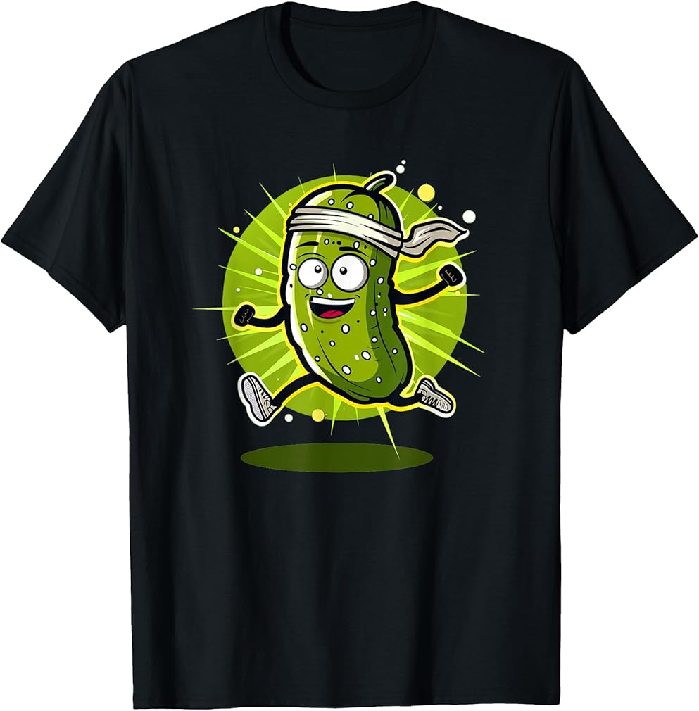 Happy jogging Pickle Costume for Marathon and Runner Lovers T-Shirt