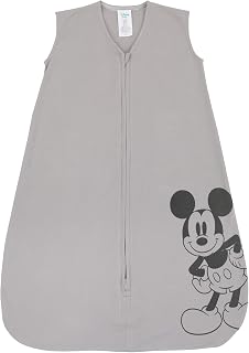Disney Mickey Mouse 100% Cotton Knit Wearable Blanket, Grey/Black, 6-12 Months