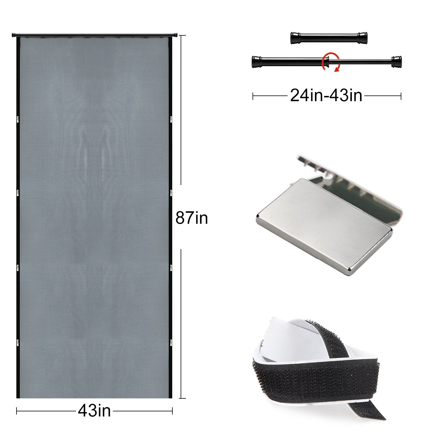 Buy Hanging Door Screen, 87H X 43W Front Instant Screen Door