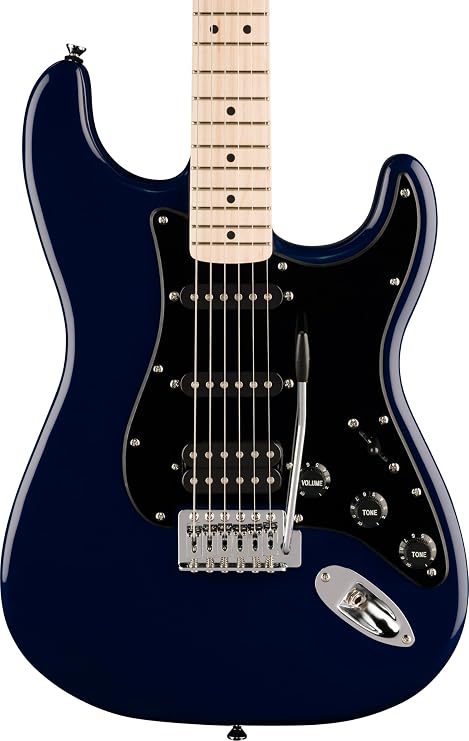 Squier Sonic Stratocaster HSS Elektro Gitar, 2 Yıl Garantili Gece Mavisi, Akçaağaç Klavye