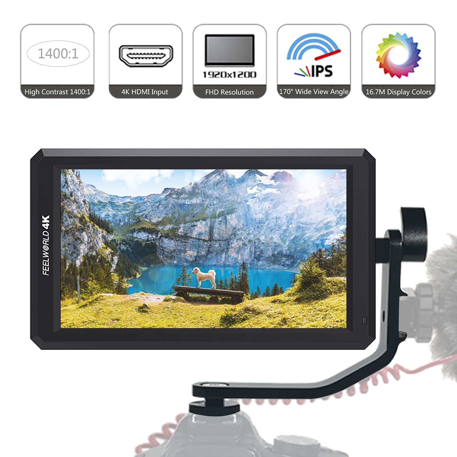 FEELWORLD F6+Battery+ Integrated Battery Charger + Micro&Mini HDMI