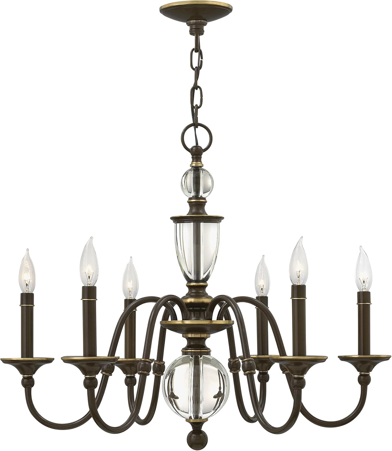 Hinkley Eleanor Traditional Nine Light Chandelier Foyer, Light Oiled Bronze