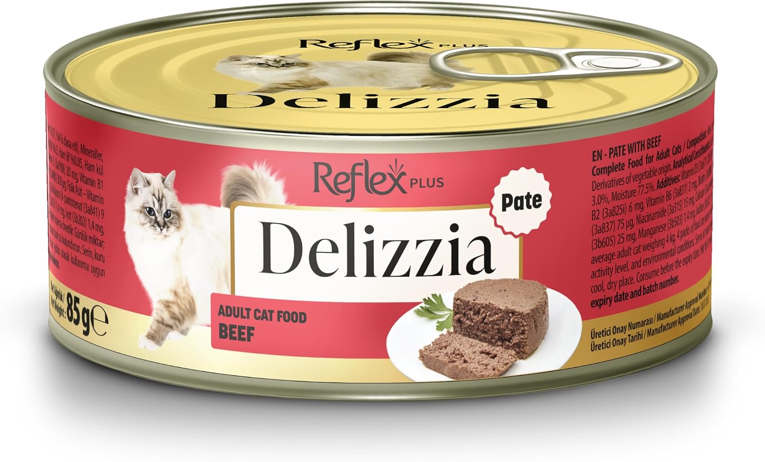Reflex Plus Delizzia Kıyılmış Dana Etli Yetişkin Kedi Maması 85 gram