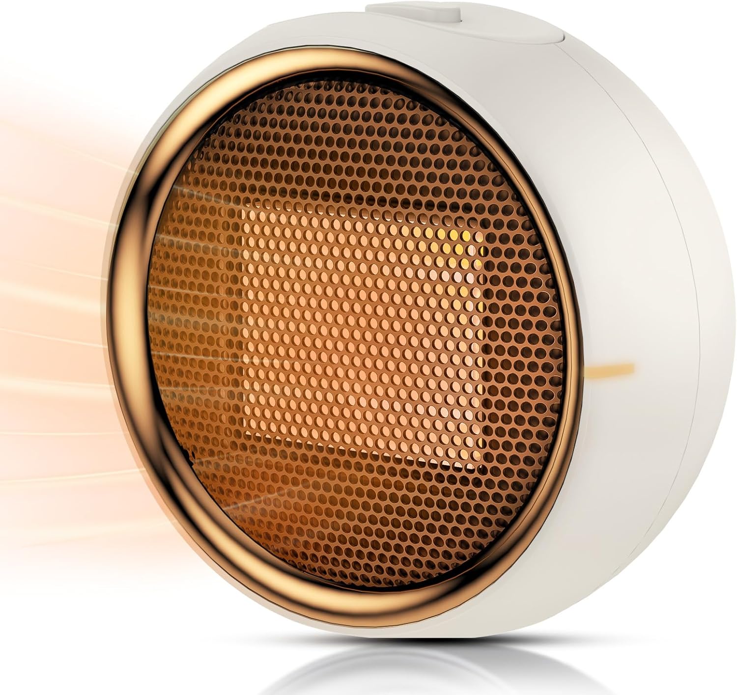 space heater, portable electric ptc ceramic heaters for indoor use, 2s efficient heating, tip-over & overheat protection, quiet small mini desk heater for bathroom home office bedroom beige