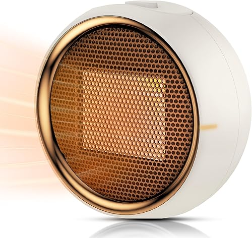 Miniatura 8 de Calentador de espacio ASNUG, calentadores eléctricos portátiles de 500W PTC de cerámica para uso en interiores, calefacción rápida eficiente,