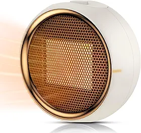 ASNUG Aquecedor de ambiente, aquecedores elétricos portáteis de cerâmica PTC para uso interno, aquecimento eficiente 2S, proteção contra derrubada e superaquecimento, mini aquecedor de mesa pequeno e