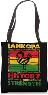 Sankofa History Is Our Strength Pan-African Tote Bag