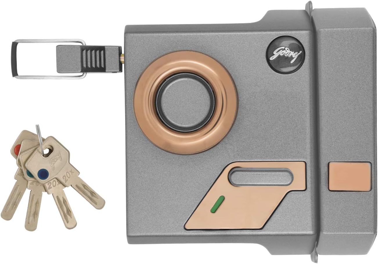 Godrej Locking Solutions and Systems EXS+ Altrix 1CK for Inside Opening Doors (Royal Titanium)