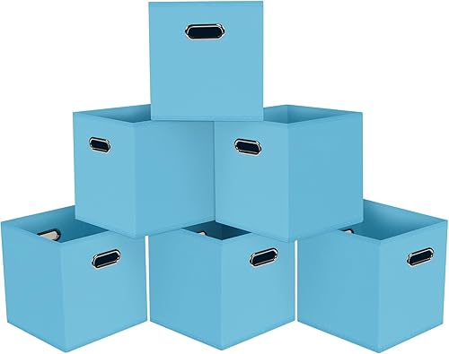 Vista 127 de Cubos de almacenamiento plegables negros, caja de almacenamiento de tela, cestas organizadoras con asas dobles para organizador del hogar