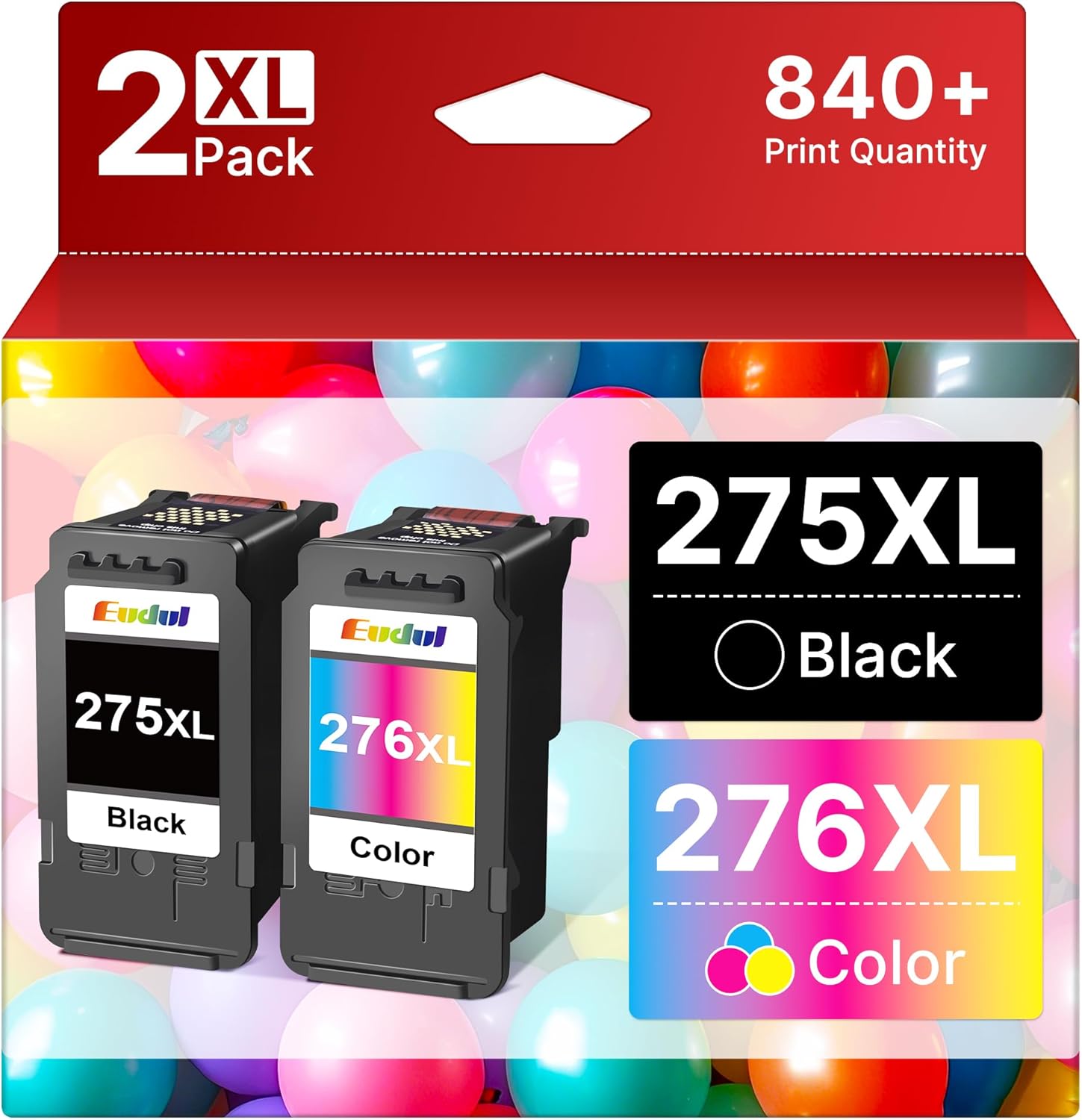 275XL 276XL Replacement for Cannon Ink 275 and 276 Ink Cartridges for Canon PG-275 CL-276 Black Color Combo Pack Compatible with PIXMA TS3522 TR4720 TS3500 TR4722 Printing, for Home & Work, Black