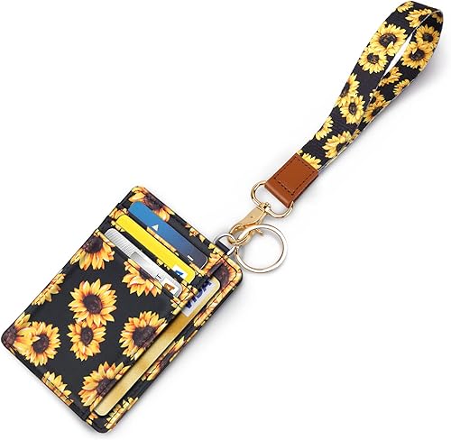 Vista 12 de Cartera delgada para mujer, tarjetero de crédito RFID, carteras minimalistas, con ventana de identificación, tarjetero con llavero, Libélula, Delgado