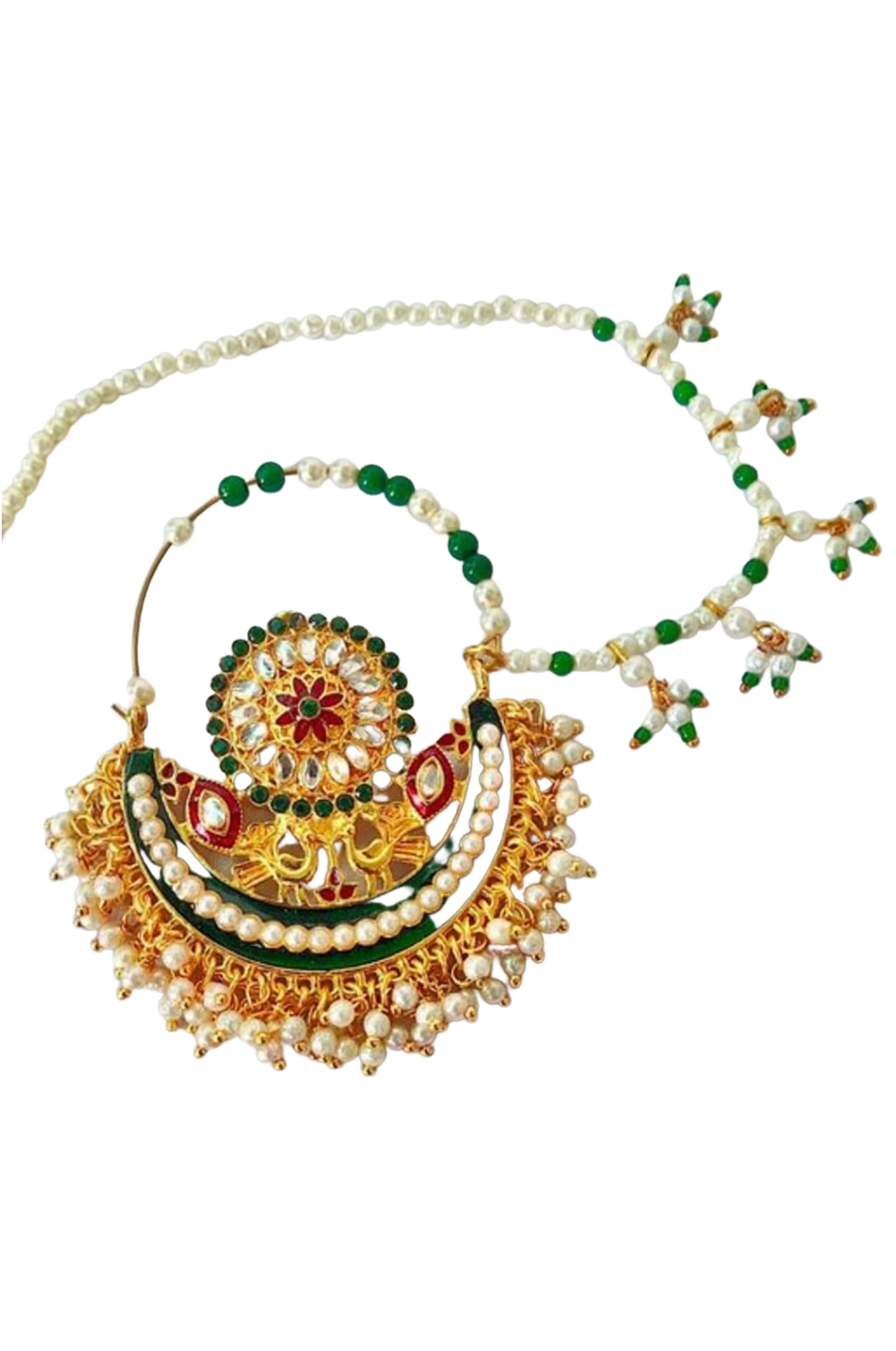 Sparkling Womens Gold Plated Alloy Traditional Ethnic Bridal Nose Ring/Nathiya/Nath for Women And Girls (B0B9S5B37X) Amazon Price History, Amazon Price Tracker