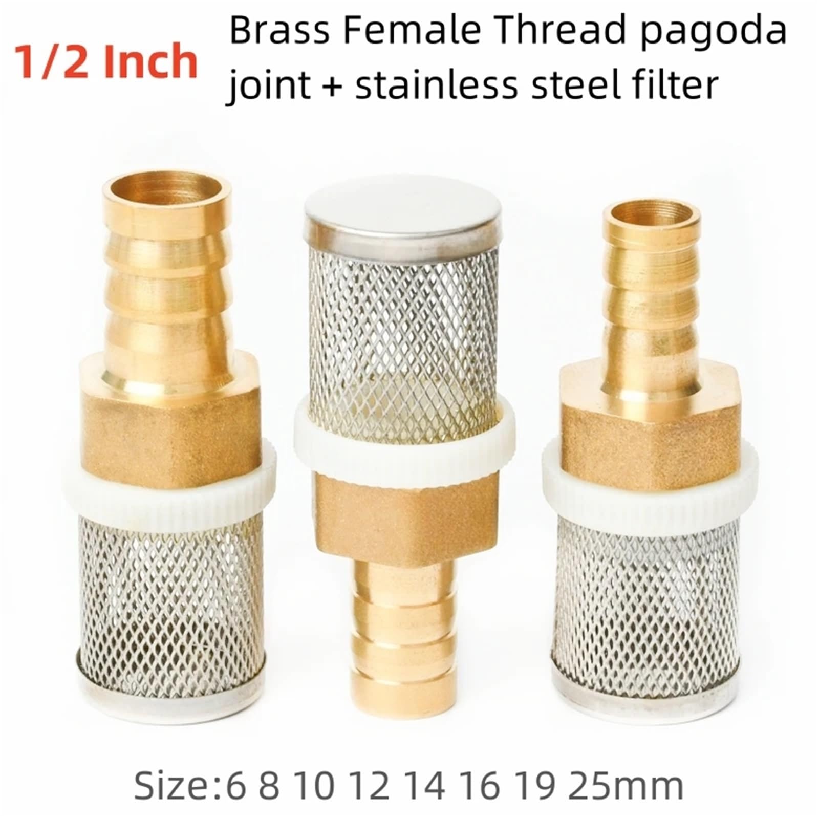 Filtr mosiężny ze stali nierdzewnej G1/2 6-25mm 4 szt. do myjki ciśnieniowej