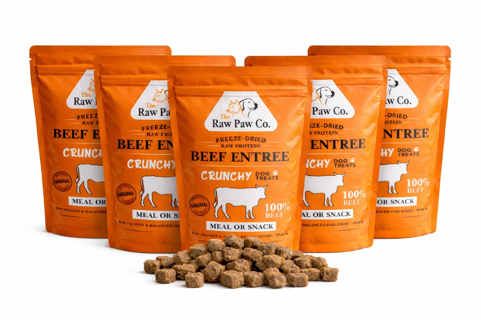 TheRawPawCo. UK/IOM 100% Freeze Dried Beef Liver Dog Treats 5x60g(220g Raw equivalent) -Pure Raw Single Ingredient from Grass Fed Beef - High Protein Training Rewards for Dogs