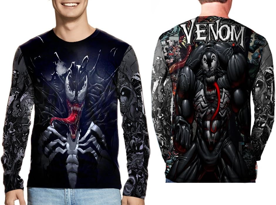 Spider-Man Black Costume Venom Fans Print Sublimation Man Top Shirt Size : S to 3XL