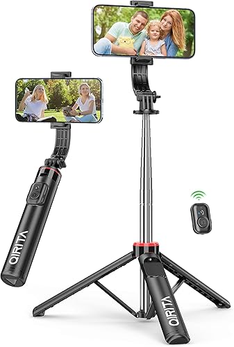 Trípode para selfie stick de 52 pulgadas con control remoto, 3 en 1 portátil para selfie stick y trípode para teléfono con soporte para teléfono,