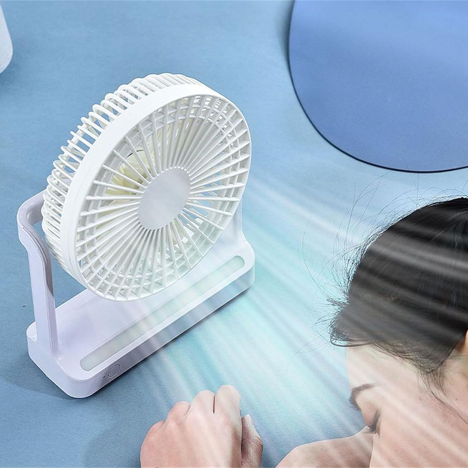 Home Appliance Wall Mounted Air Circulating Fan with LED Lamp Portable Outdoor Camping Ceiling Fan 3Gear Ventilator