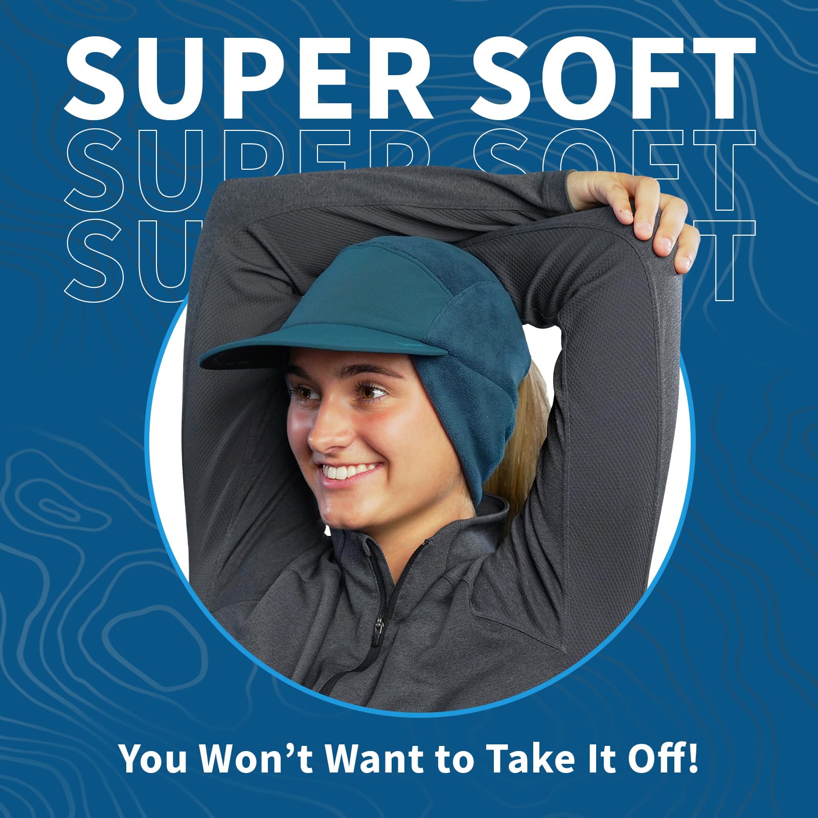 TrailHeads Gorro de cola de caballo, gorro de forro polar para mujer, gorro de invierno con visera, sombreros cálidos para mujer, sombrero de correr, golf de invierno