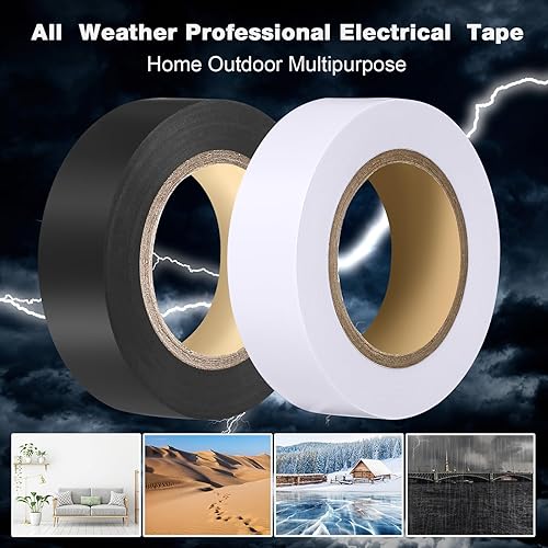 Miniatura 9 de Qilery Paquete de 60 cintas eléctricas impermeables de 34 pulgadas x 65 pies, cinta eléctrica y cinta de alambre para cualquier clima por debajo de